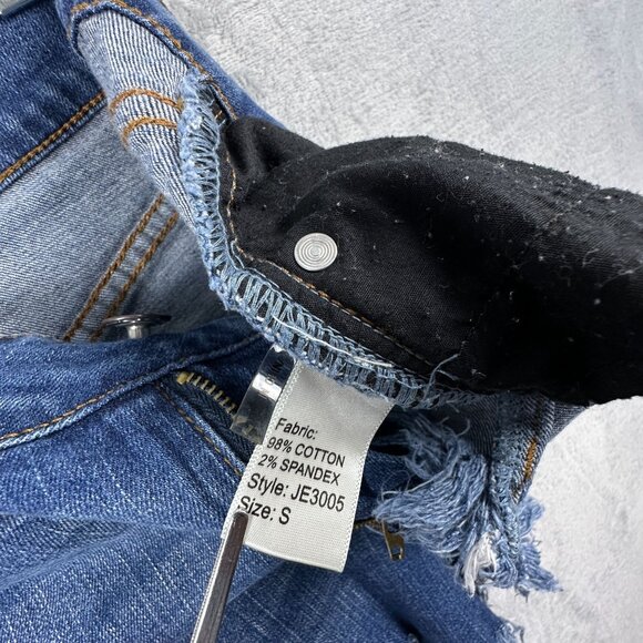 Elan Denim Jeans Shorts Distressed Stretch Mid Rise Women's Blue Size Small - Picture 4 of 8